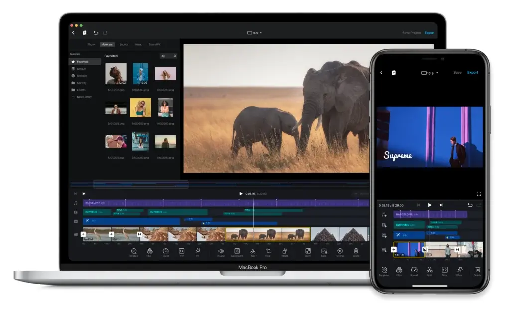 VN Video Editor For MacBook or iOS phone 